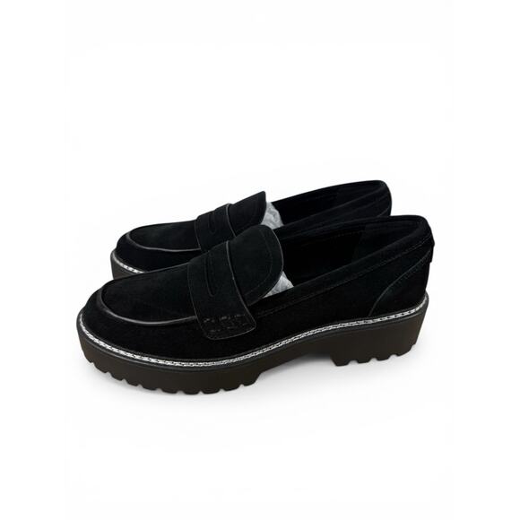 Calvin Klein Shoes - Size 9.5 Calvin Klein Suzie Loafers Women Black Suede Lug Sole Penny Moccasins